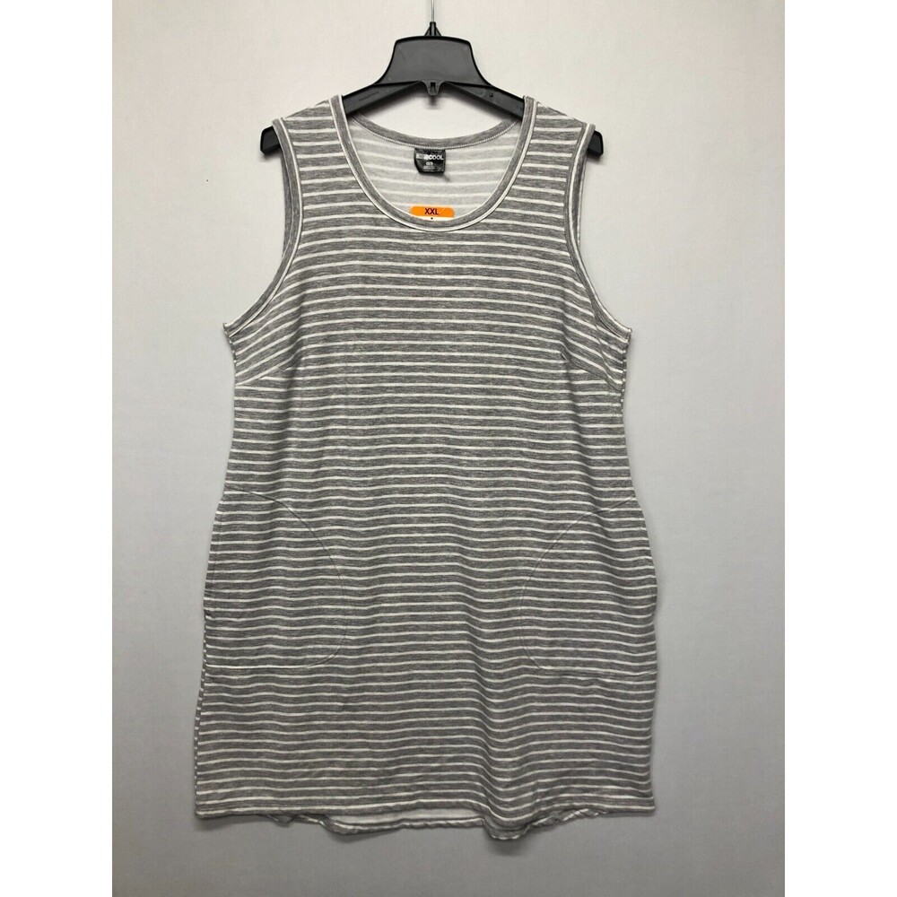 NWT 32 Degree Cool Women Sleeveless Pullover Striped Dress Size XXL Gray B272 -5